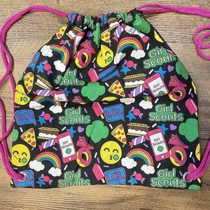 Girl Scouts Cloth Drawstring Bag Tote Backpack